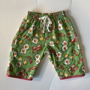 Icky Baby HTF Unique Retro Bacon And Eggs Flannel Pants Size 3-6M